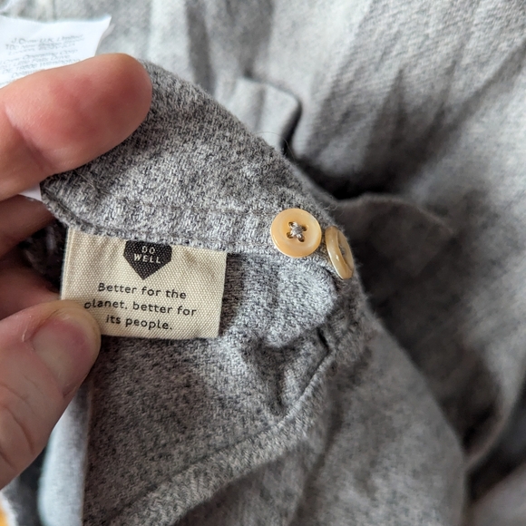 Men's Madewell Perfect Fit Button Up Flannel Shirt Gray Long Sleeve Cotton - M - Picture 5 of 13